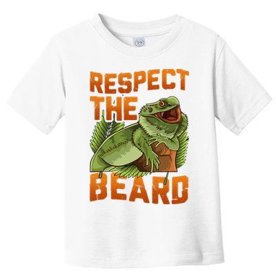 Respect The Beard Tee Funny Bearded Dragon Toddler T-Shirt