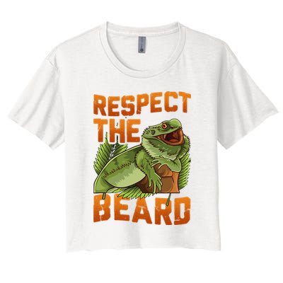 Respect The Beard Tee Funny Bearded Dragon Crop Top