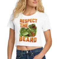 Respect The Beard Tee Funny Bearded Dragon Crop Top