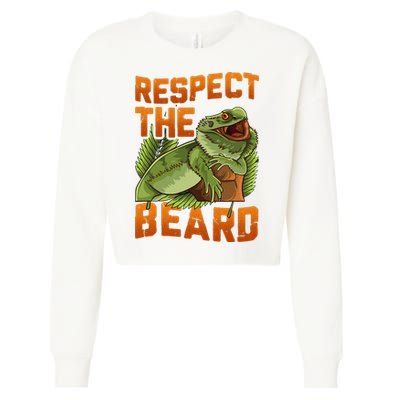 Respect The Beard Tee Funny Bearded Dragon Cropped Pullover Crew