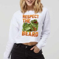 Respect The Beard Tee Funny Bearded Dragon Cropped Pullover Crew