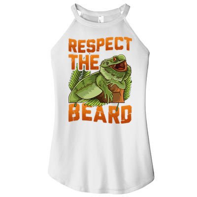 Respect The Beard Tee Funny Bearded Dragon Women's Perfect Tri Rocker Tank