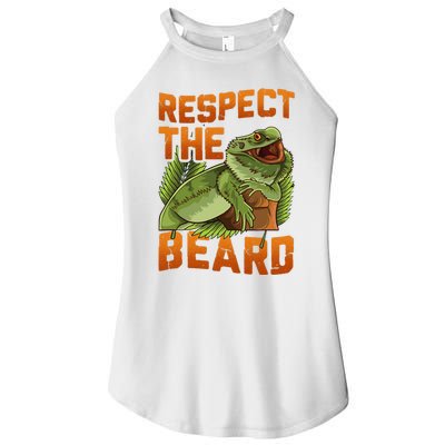 Respect The Beard Tee Funny Bearded Dragon Women’s Perfect Tri Rocker Tank