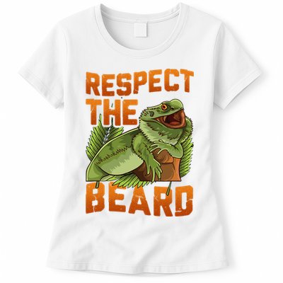 Respect The Beard Tee Funny Bearded Dragon Womens T-Shirt