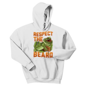 Respect The Beard Tee Funny Bearded Dragon Kids Hoodie