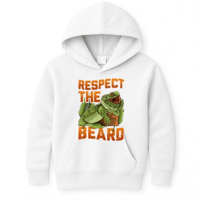 Respect The Beard Tee Funny Bearded Dragon Kids Hoodie