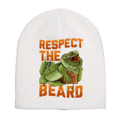 Respect The Beard Tee Funny Bearded Dragon Short Acrylic Beanie