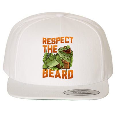 Respect The Beard Tee Funny Bearded Dragon Wool Snapback Cap
