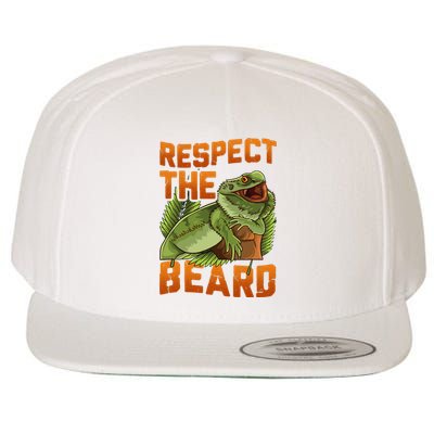 Respect The Beard Tee Funny Bearded Dragon Wool Snapback Cap