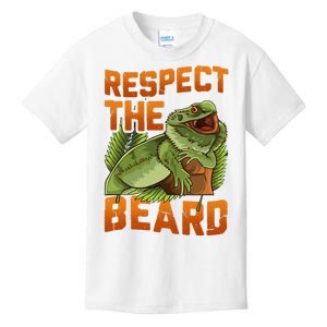 Respect The Beard Tee Funny Bearded Dragon Kids T-Shirt