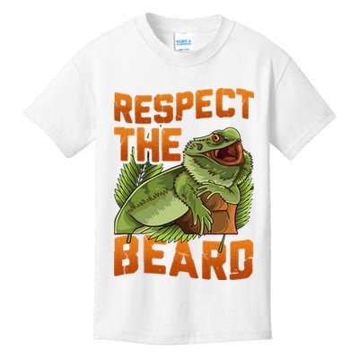 Respect The Beard Tee Funny Bearded Dragon Kids T-Shirt