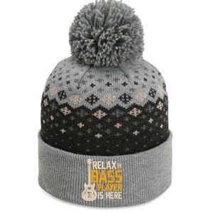 Relax The Bass Player Is Here Bass Guitar Gift The Baniff Cuffed Pom Beanie