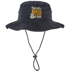 Relax The Bass Player Is Here Bass Guitar Gift Legacy Cool Fit Booney Bucket Hat