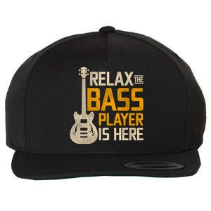 Relax The Bass Player Is Here Bass Guitar Gift Wool Snapback Cap