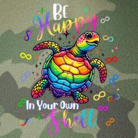 Rainbow Turtle Be Happy In Your Own Shell Autism Awareness Legacy Tie Dye Trucker Hat