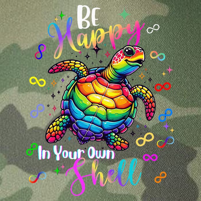 Rainbow Turtle Be Happy In Your Own Shell Autism Awareness Legacy Tie Dye Trucker Hat