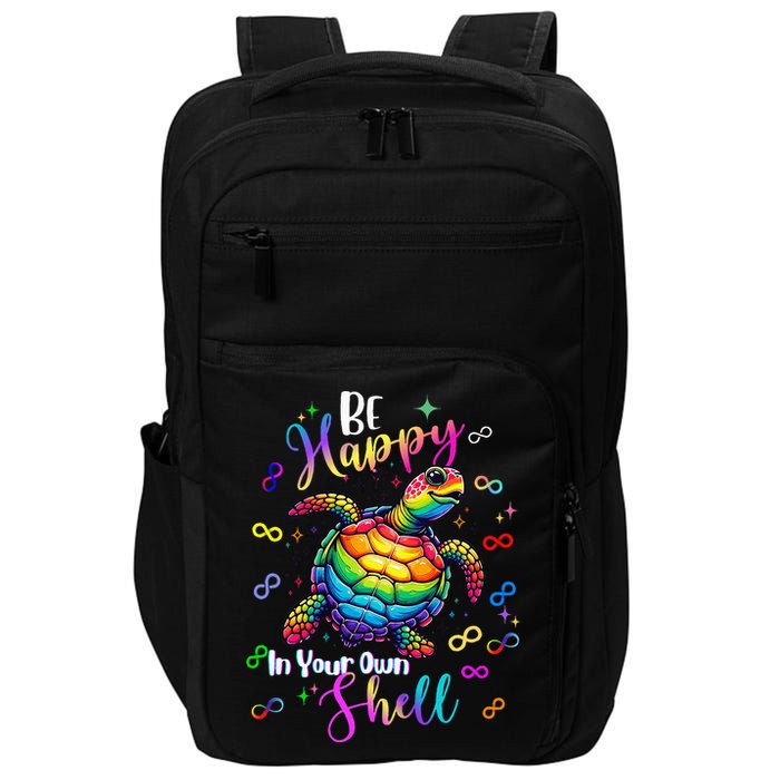 Rainbow Turtle Be Happy In Your Own Shell Autism Awareness Impact Tech Backpack