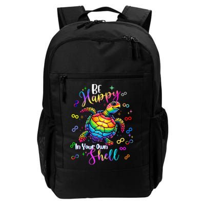 Rainbow Turtle Be Happy In Your Own Shell Autism Awareness Daily Commute Backpack