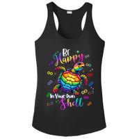 Rainbow Turtle Be Happy In Your Own Shell Autism Awareness Ladies PosiCharge Competitor Racerback Tank