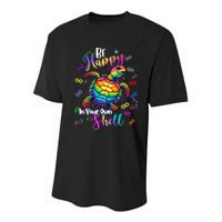 Rainbow Turtle Be Happy In Your Own Shell Autism Awareness Youth Performance Sprint T-Shirt