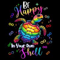Rainbow Turtle Be Happy In Your Own Shell Autism Awareness Youth Performance Sprint T-Shirt