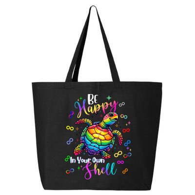 Rainbow Turtle Be Happy In Your Own Shell Autism Awareness 25L Jumbo Tote