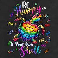 Rainbow Turtle Be Happy In Your Own Shell Autism Awareness Trucker Hat