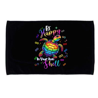 Rainbow Turtle Be Happy In Your Own Shell Autism Awareness Microfiber Hand Towel