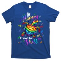 Rainbow Turtle Be Happy In Your Own Shell Autism Awareness T-Shirt
