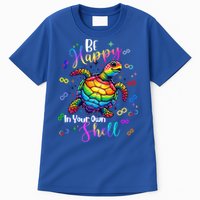 Rainbow Turtle Be Happy In Your Own Shell Autism Awareness Tall T-Shirt
