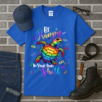 Rainbow Turtle Be Happy In Your Own Shell Autism Awareness Tall T-Shirt