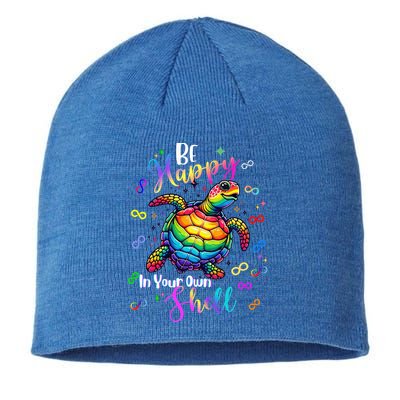 Rainbow Turtle Be Happy In Your Own Shell Autism Awareness Sustainable Beanie