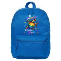 Rainbow Turtle Be Happy In Your Own Shell Autism Awareness 16 in Basic Backpack