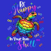 Rainbow Turtle Be Happy In Your Own Shell Autism Awareness Baby Bodysuit