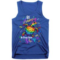 Rainbow Turtle Be Happy In Your Own Shell Autism Awareness Tank Top