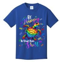 Rainbow Turtle Be Happy In Your Own Shell Autism Awareness Kids T-Shirt