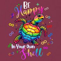 Rainbow Turtle Be Happy In Your Own Shell Autism Awareness 16oz Travel Tumbler