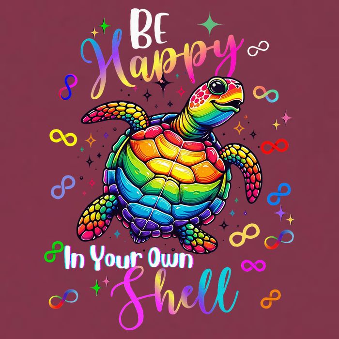 Rainbow Turtle Be Happy In Your Own Shell Autism Awareness 16oz Travel Tumbler