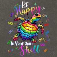 Rainbow Turtle Be Happy In Your Own Shell Autism Awareness Cotton Canvas Backpack