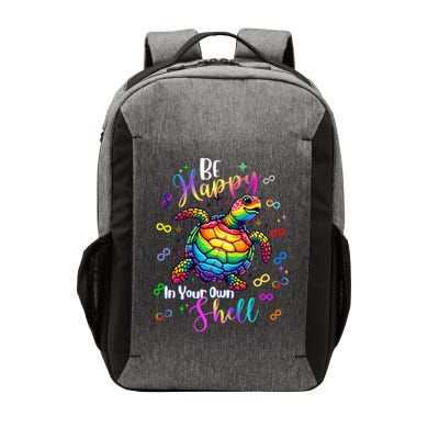 Rainbow Turtle Be Happy In Your Own Shell Autism Awareness Vector Backpack
