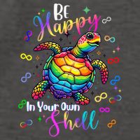 Rainbow Turtle Be Happy In Your Own Shell Autism Awareness Vector Backpack