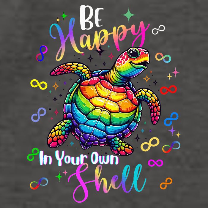 Rainbow Turtle Be Happy In Your Own Shell Autism Awareness Vector Backpack