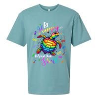 Rainbow Turtle Be Happy In Your Own Shell Autism Awareness Sueded Cloud Jersey T-Shirt