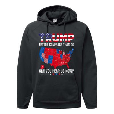 Retro Trump Better Coverage Than 5g Can You Hear Us Now Performance Fleece Hoodie