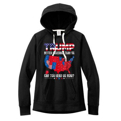 Retro Trump Better Coverage Than 5g Can You Hear Us Now Women's Fleece Hoodie