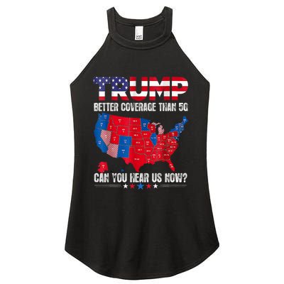 Retro Trump Better Coverage Than 5g Can You Hear Us Now Women's Perfect Tri Rocker Tank