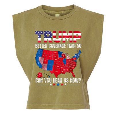 Retro Trump Better Coverage Than 5g Can You Hear Us Now Garment-Dyed Women's Muscle Tee