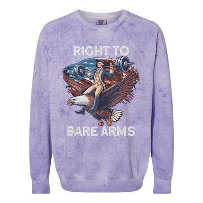 Right To Bare Arms 4th Of July Funny Gym George Washington Colorblast Crewneck Sweatshirt