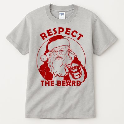 Respect The Beard Santa Claus Funny Christmas Tall T-Shirt