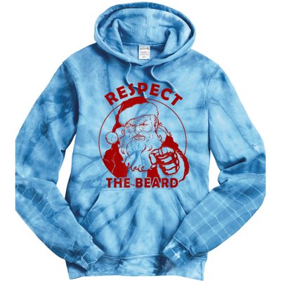 Respect The Beard Santa Claus Funny Christmas Tie Dye Hoodie